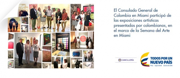El Consulado General de Colombia en Miami participó de las exposiciones artísticas presentadas por colombianos, en el marco de la Semana del Arte en M...