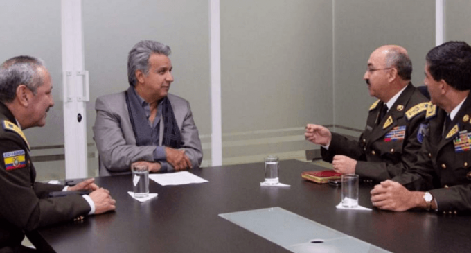 El presidente electo Lenín Moreno se reunió con la cúpula policial