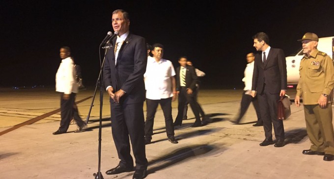 El Presidente Rafael Correa arribó a Santiago de Cuba
