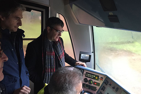 ESPAÑA:08/01/2018. Los ministros de Fomento y Energía asisten en Asturias al inicio de las pruebas de tracción ferroviaria con gas natural licuado, las primeras del mundo en el sector ferroviar