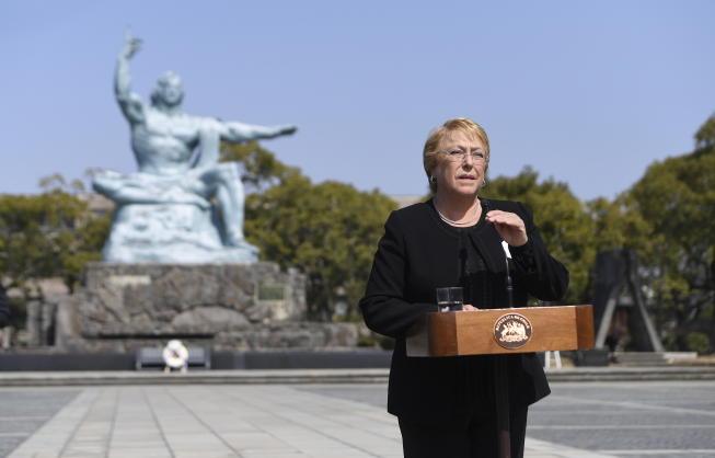 CHILE: Presidenta Bachelet en Nagasaki: Nuestro compromiso es seguir trabajando por la paz y a favor del desarme nuclear