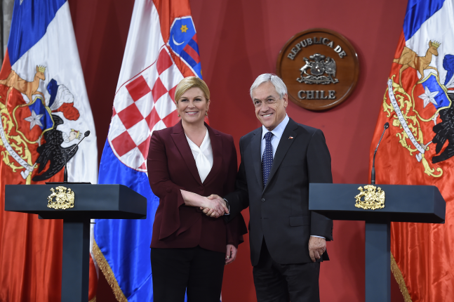 Presidente Piñera firma acuerdo de programa cultural Chile-Croacia 2018-2021