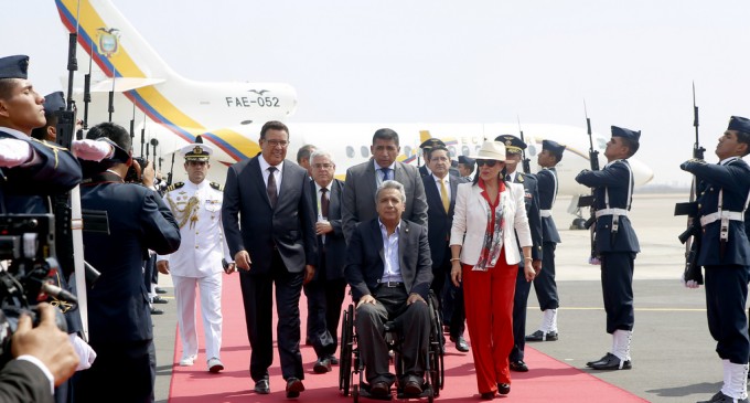 Presidente Moreno llegó a Perú para hablar de la lucha contra la corrupción