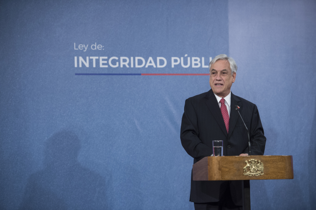 Presidente Piñera firma Proyecto de Ley de Integridad Pública: Queremos decirle sí al mérito, al compromiso y a la responsabilidad en la función pública