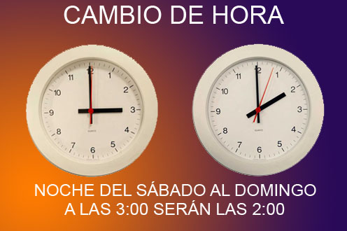 ESPAÑA: La madrugada del próximo domingo, 28 de octubre, finaliza el horario de verano