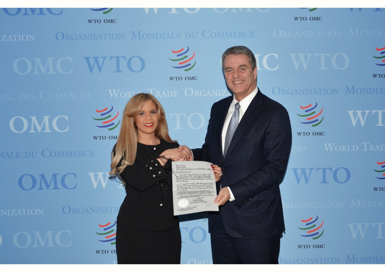 REPÚBLICA DOMINICANA: Embajadora Katrina Naut presenta cartas credenciales ante director general Organización Mundial del Comercio