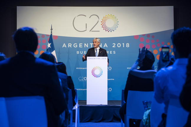 Presidente Piñera llama a poner fin a guerras comerciales en Cumbre del G20: Hemos escuchado el compromiso de todos los países con un mundo abierto, con un comercio libre