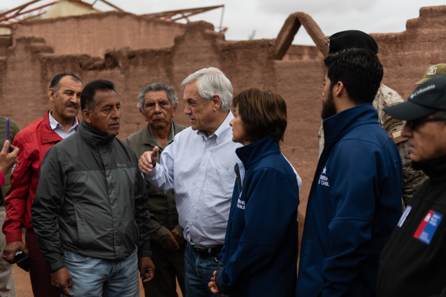 Presidente Piñera recorre San Pedro de Atacama y define prioridades en salud, seguridad y ayuda a damnificados