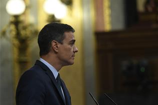 Pedro Sánchez durante la sesión de investidura