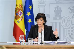 Isabel Celaá en la rueda de prensa posterior al Consejo de Ministros