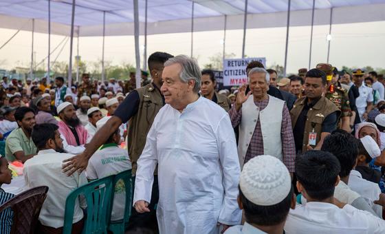 En Bangladesh, Guterres llama a desescalar la violencia en Myanmar y pide una solución duradera para los rohingya En Bangladesh, Guterres llama a desescalar la violencia en Myanmar y pide una solución duradera para los rohingya