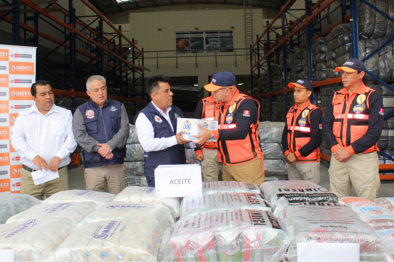 INDECI movilizó más de 66 toneladas de Bienes de Ayuda Humanitaria al Gobierno Regional de Apurímac INDECI movilizó más de 66 toneladas de Bienes de Ayuda Humanitaria al Gobierno Regional de Apurímac