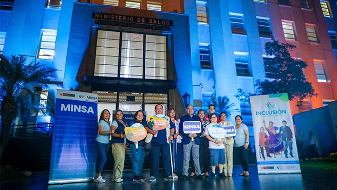 Minsa se iluminó de azul y amarillo por el Día Mundial del Síndrome de Down Minsa se iluminó de azul y amarillo por el Día Mundial del Síndrome de Down