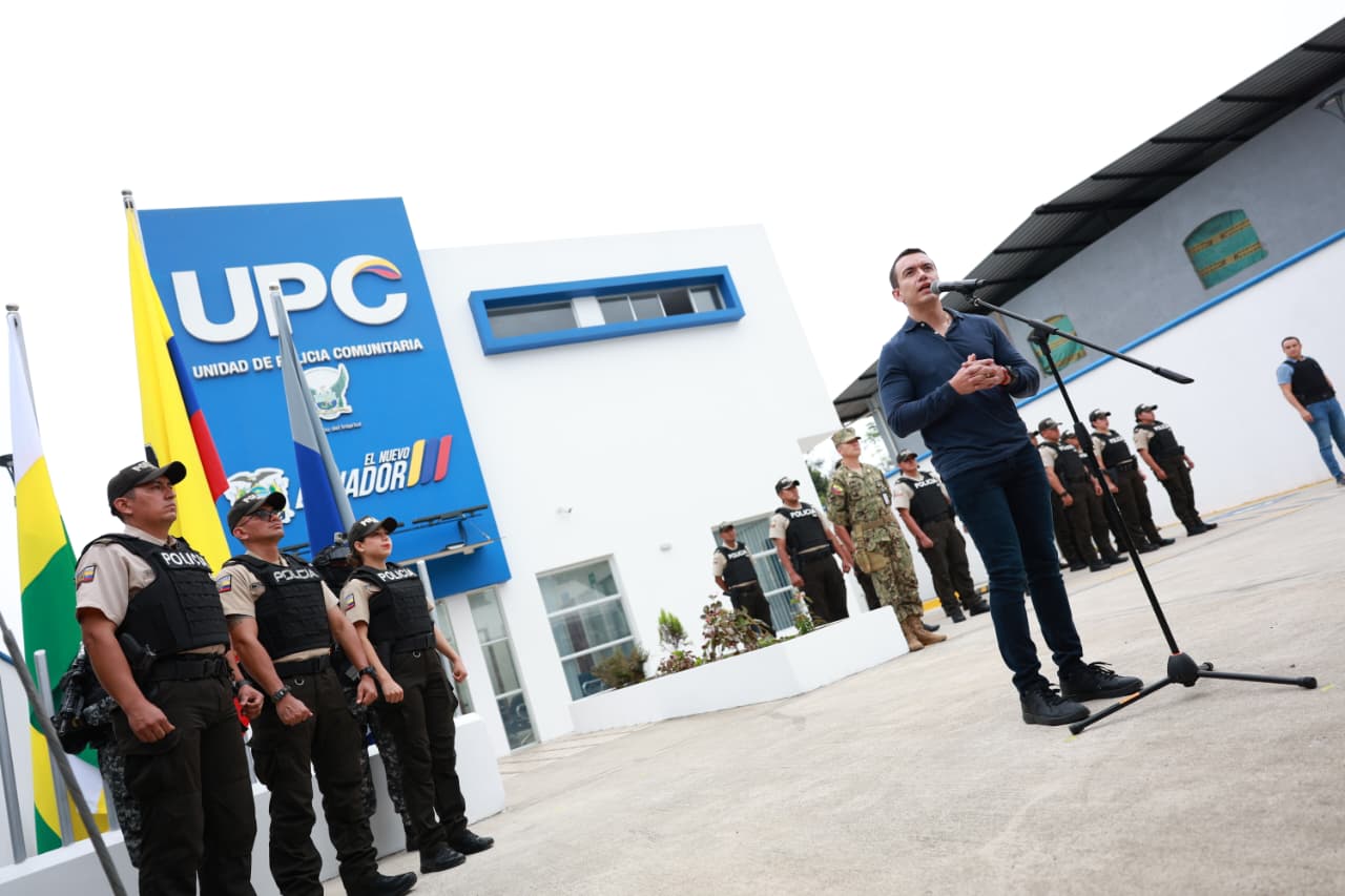 Presidente Daniel Noboa inaugura la UPC Echeandía 2, que contribuye a la seguridad de más de 18.000 habitantes