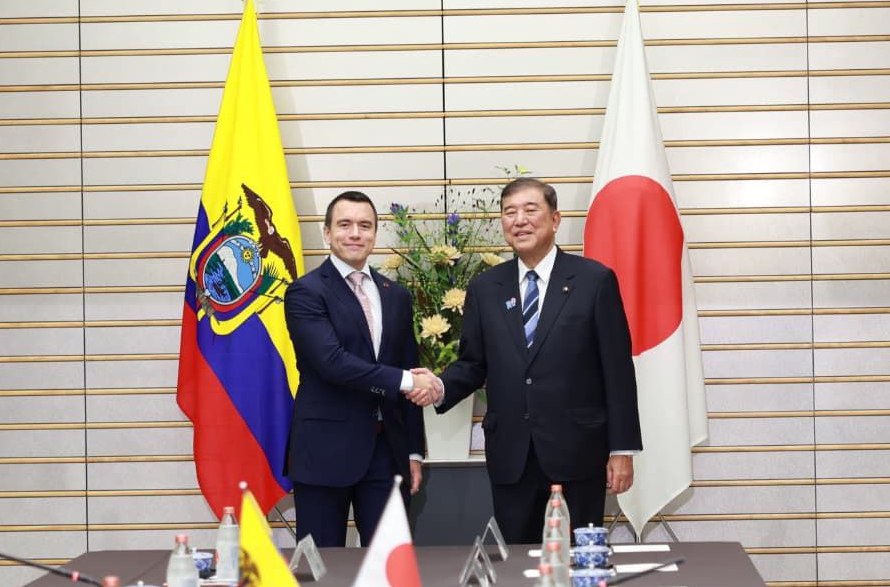 Daniel Noboa y el primer ministro de Japón fortalecen la cooperación en energía, comercio, seguridad y gestión de riesgos tras reunión