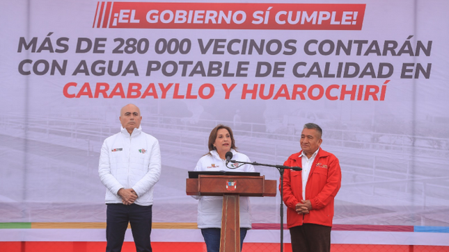 Dina Boluarte inicia proyecto de agua potable y alcantarillado en Carabayllo para más de 280,000 vecinos