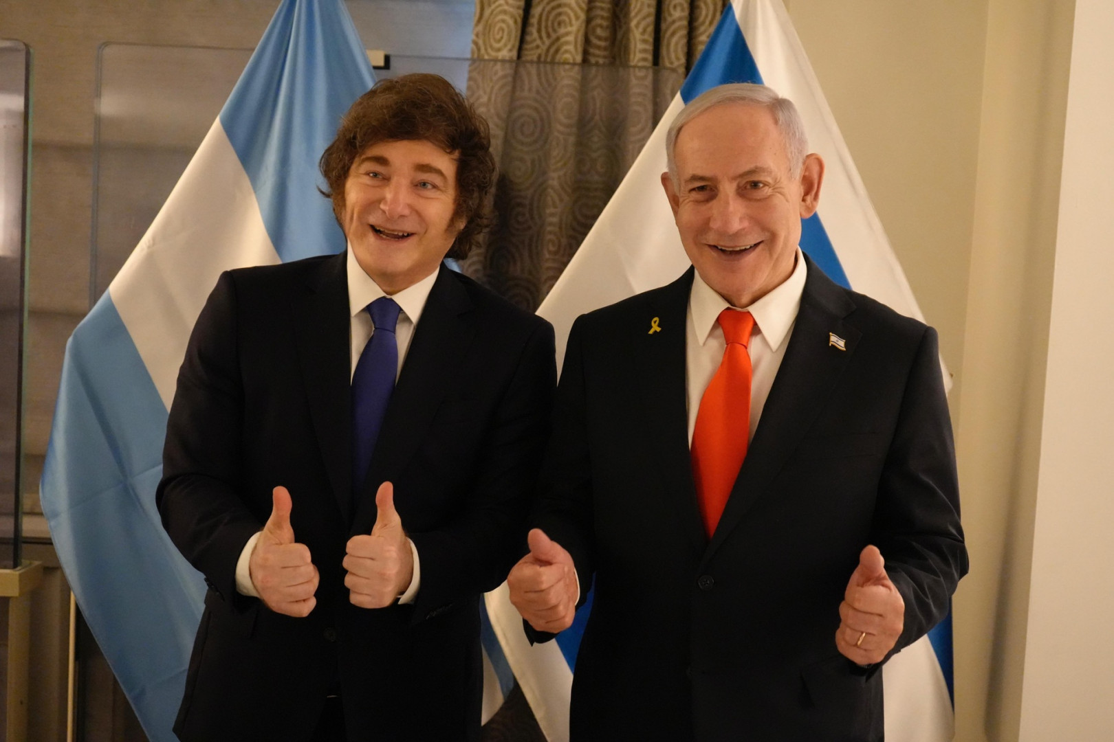 Milei se reunió con Benjamin Netanyahu, primer ministro de Israel.