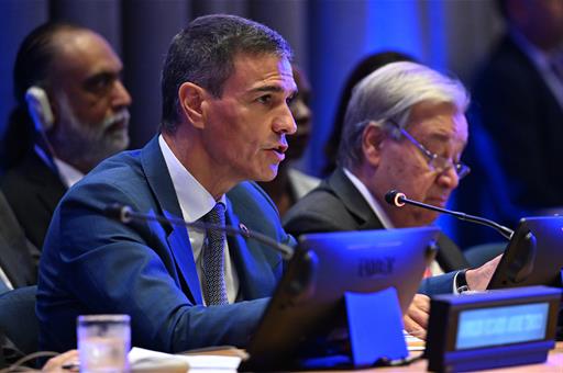 Pedro Sánchez participa en el evento especial Diálogo Global IA