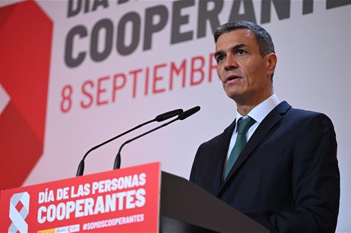 Pedro Sánchez inauguró el acto conmemorativo del Día del Cooperante