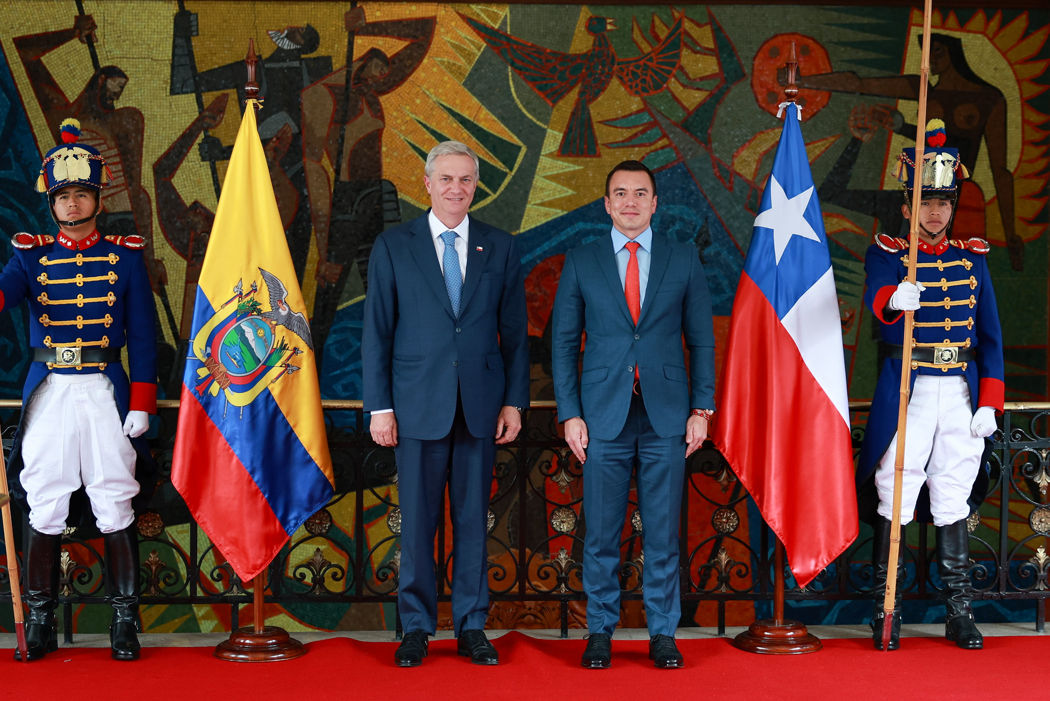Presidente Noboa se reunió con el presidente electo de Chile en Carondelet para fortalecer la cooperación bilateral, según la oficina presidencial