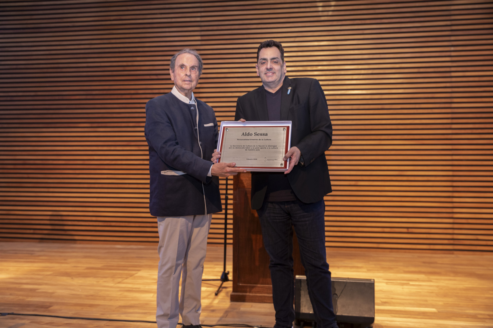 Aldo Sessa recibió la distinción de Personalidad Emérita de la Cultura Nacional