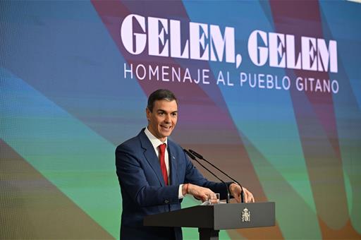 Pedro Sánchez afirma que el Gobierno trabajará por el respeto, la igualdad y el reconocimiento del pueblo gitano