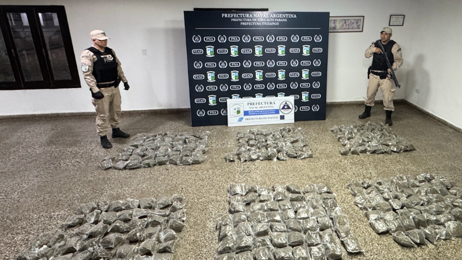Prefectura incauta más de 91 kilos de droga en Corrientes, Argentina