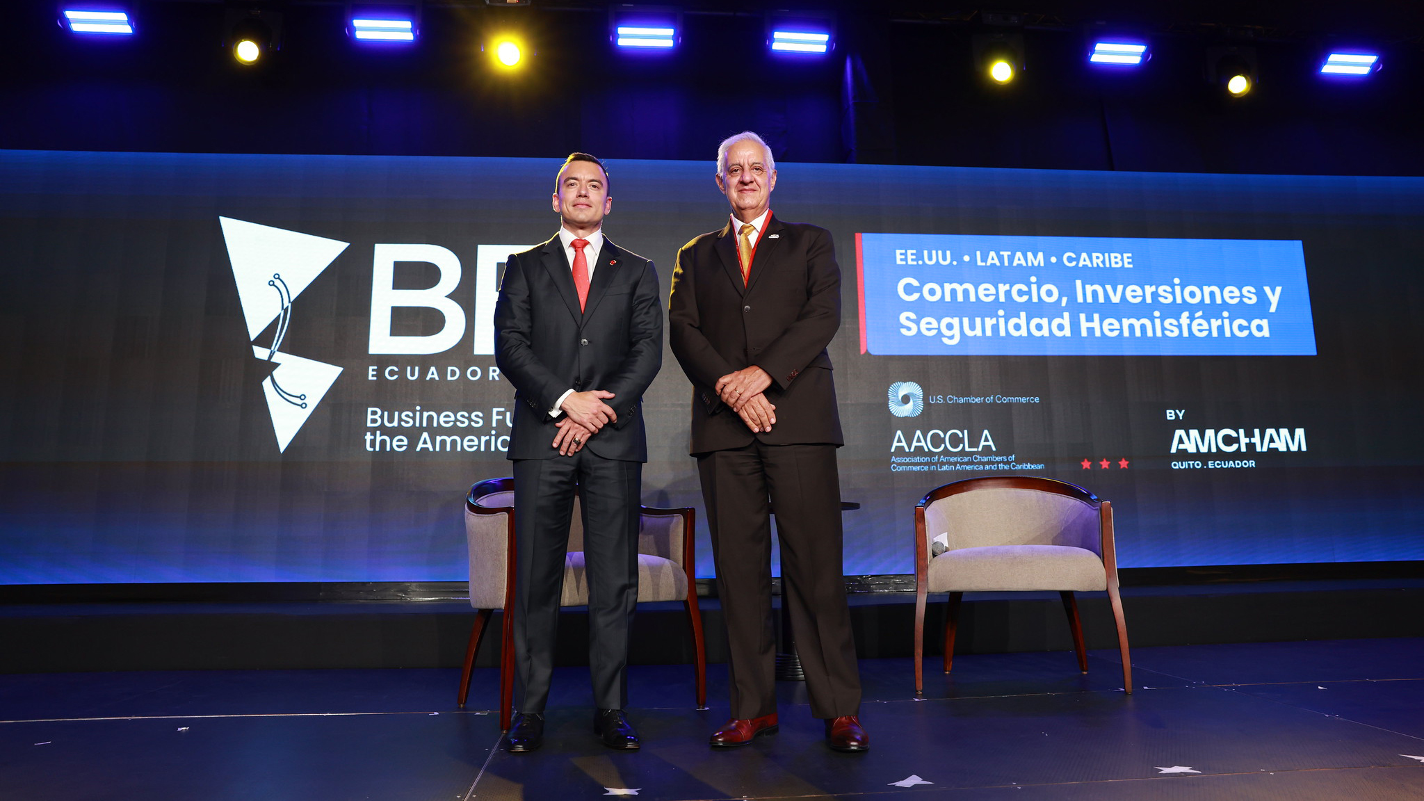 Noboa destacó el comercio, la inversión y la seguridad hemisférica en el Business Future of America