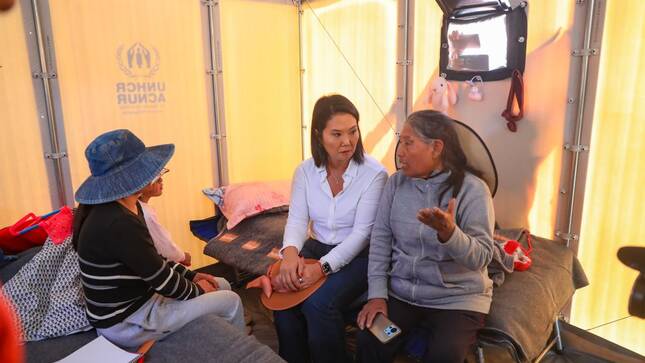 Presidenta peruana Keiko Fujimori anuncia convenio para reconstrucción de viviendas afectadas por sismo en Junín, Perú