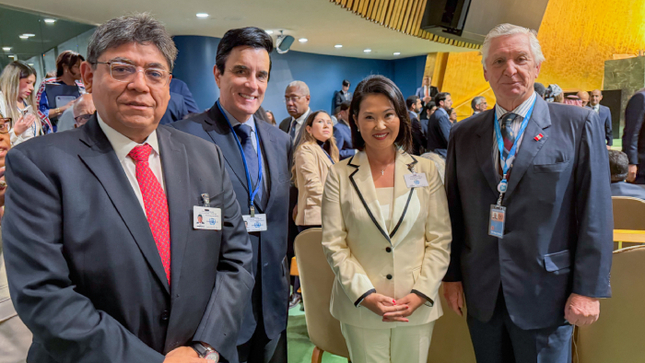 Keiko Fujimori, presidenta de Perú, expone ante la Asamblea General de las Naciones Unidas