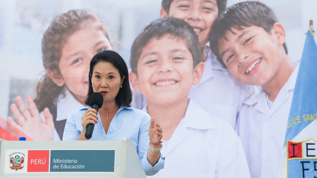 Presidenta Keiko Fujimori presenta nuevos lineamientos educativos para recuperar el orden y la autoridad docente en las escuelas del país