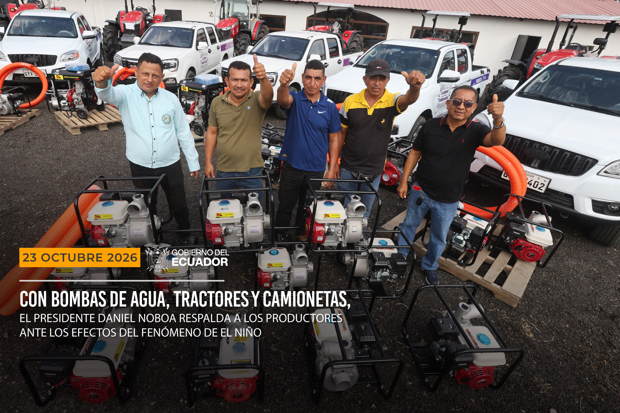 Ecuador: El presidente Daniel Noboa respalda a los productores ante los efectos del fenómeno de El Niño